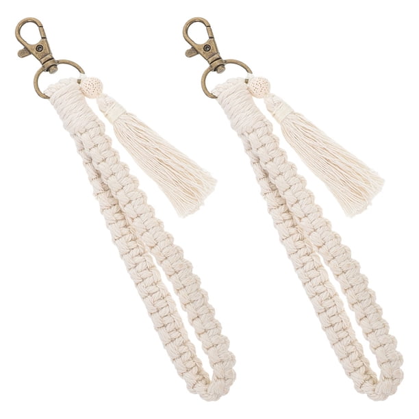 BESTYASH 2Ud Llavero Tejido Beige Para De Bolsos Y Llaves Y Elegante