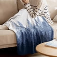 thumbnail image 4 of Throw Blanket for Couch Forest Tree Soft Fleece Flannel Blankets Cozy Lightweight Blanket for Home Sofa Living Room Misty Forest Silhouette Nature Ombre Bed Throws 50" x 60", 4 of 9
