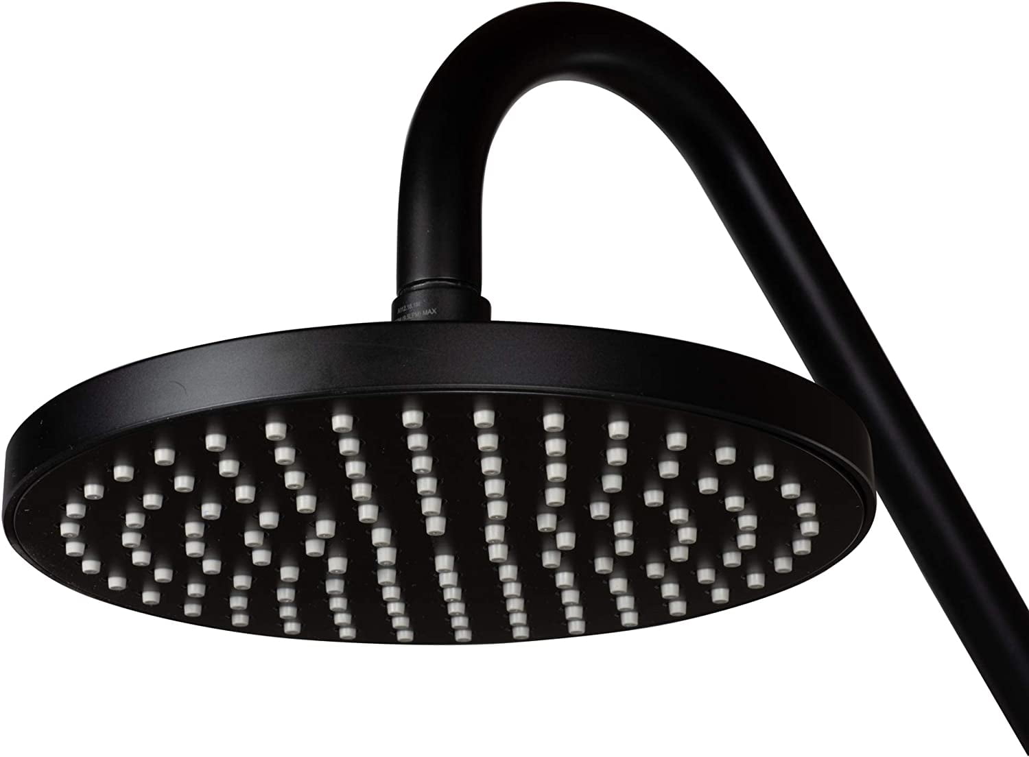 Kauai III 8-in Rain Showerhead Shower System with Slide Bar and Integrated Soap Dish Matte Black 1.8 GPM