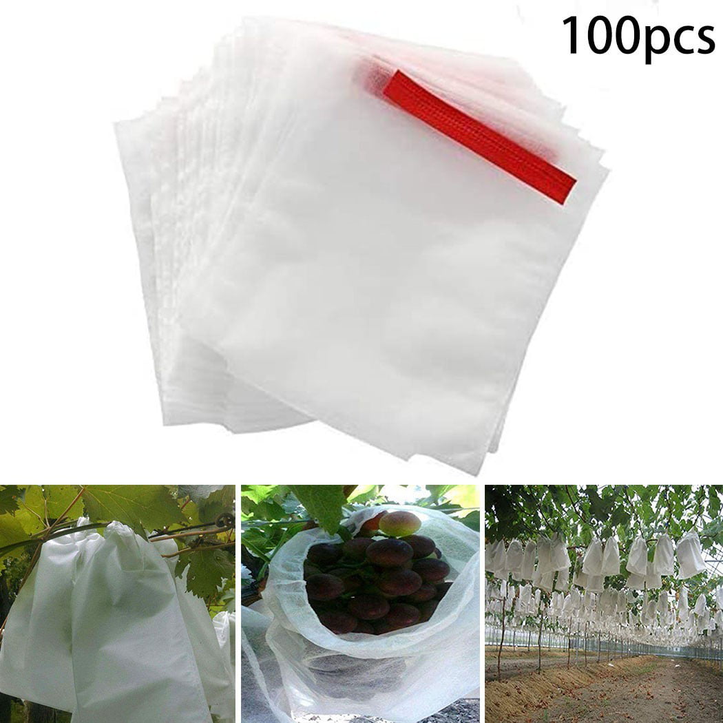 100PCS Garden Plant Fruit cover Protect Net Mesh Bag Against Insect Bird Pest 