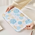 thumbnail image 3 of Howayme Melamine Plastic Serving Tray, 12.9"x9.6" Large Shatterproof Decorative Food Tray for Restaurant, Parties, Kitchen & Outdoor Use, Teal and Yellow Mandala Pattern, 3 of 6