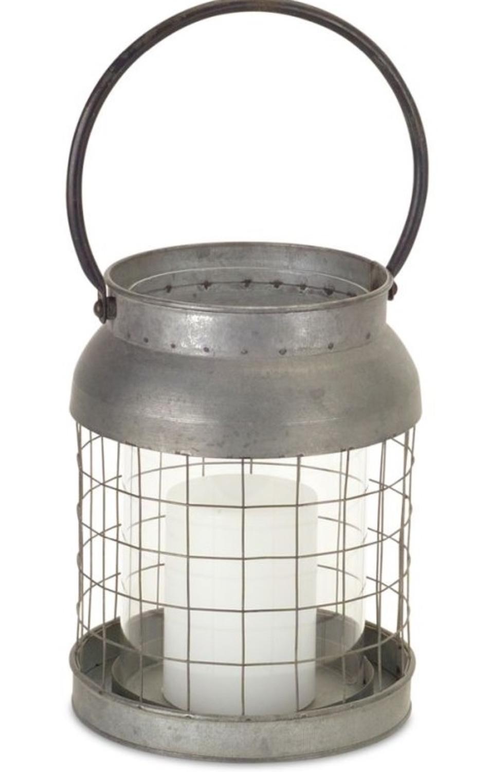 Pack of 3 Old Fashion Lantern look Gray Candle Holder