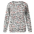 thumbnail image 4 of Graphic Long Sleeve Shirts For Women Valentines Day Love Heart Print Sweatshirt Casual Crew-Neck Blouse Sweater Tops, 4 of 5