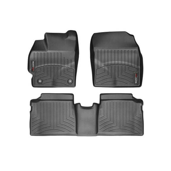 WeatherTech Custom Fit FloorLiners compatible with 2012-2015 Toyota Prius - 1st & 2nd Row, Black