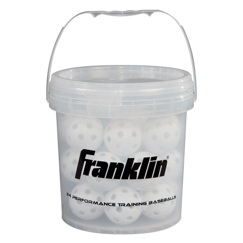 Franklin Sports 9 in. Plastic Softballs Training Bucket 2 Dozen