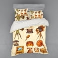 thumbnail image 2 of Ambesonne Vintage Bedding Set 3 Pcs, Retro Old Technology, Twin XL, Cream and Pale Caramel, 2 of 3