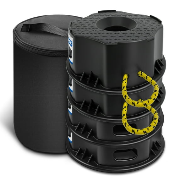 4PCS RV Trailer Jack Block with Bag, Camper Stabilizer Blocks for Travel Trailer, Use for Any Tongue Jack, Post, Foot, 5th Wheels, Round or Square or Scissor Stabilizer