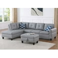 thumbnail image 4 of Modern Faux Leather Sectional Sofa with Ottoman (85×80×75cm for Single Seat) for Living Room, 4 of 17