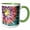Green/White, variant on 3drose, Tie Dye 5 Starburst Tie Dye Design Displays a Spectrum of Different Subtle Colors, 11oz Two-tone Green Mug