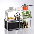 thumbnail image 1 of SHOWERORO 1Set Stainless Steel Microwave Shelf for Kitchen Use with Double Layer 47.5x24.5x64cm, 1 of 7