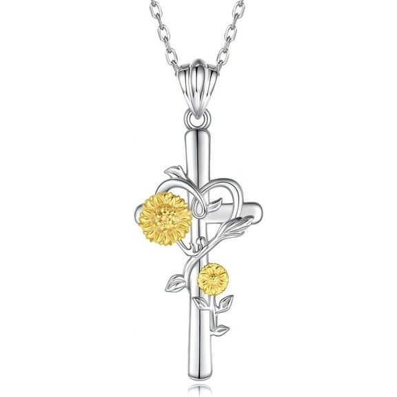 You Are My Sunshine Sunflower Necklace 925 Sterling Silver Flower Inspirational Jewelry Gift For Women[Z3128]