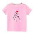 thumbnail image 2 of Wavsuf Kids T-Shirts Girls and Boys Solid Printed Casual Summer Pink Shirts Size 9-10 Years, 2 of 4