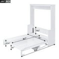 thumbnail image 5 of Newest Queen Size Murphy Bed with Shelf, White Cabinet Bed Includes Work Surface, Modern Fold-Down Bed Ideal for Home Office or Guest Room, 5 of 16