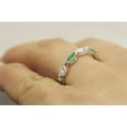 thumbnail image 3 of HeartsAndYou 2ct Marquise Cut Natural Emerald Moissanite Stackable Band 14k SOLID White Gold, 3 of 9