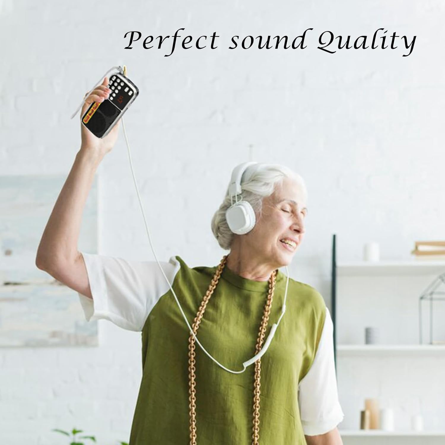 Portable AM/FM Radio with MP3 Player, Flashlight & Rechargeable Battery - Hands-Free Strap for Emergency, Outdoor, Camping