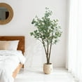 thumbnail image 4 of Artificial Eucalyptus Plant in Pot, 6Ft Indoor Large Fake Plant Potted, Plastic Tall Eucalyptus Tree, Faux Plants for Home Living Room Bedroom Entryway Garden Study Office Hotel Lobby Wedding Decor, 4 of 8