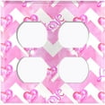 thumbnail image 3 of Metal Light Switch Plate Cover Pink Chevron Love Hearts LOV011, 3 of 13