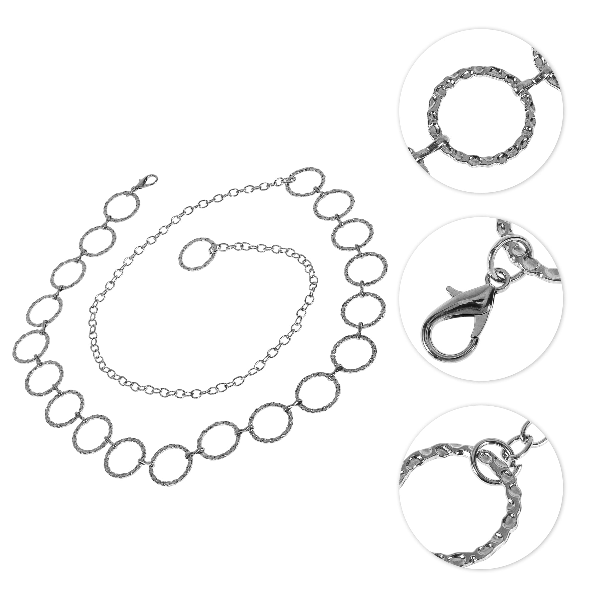 Unique Bargains Hoop Adjustable Waist Belt Silver Tone 1Pc for Fashionable Styling