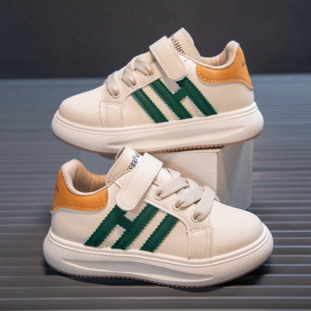 Zapatillas de deporte para niños, zapatillas de deporte para niños y niñas, zapatos blancos de estilo coreano para estudiantes de otoño, zapatos casuales impermeables para niños a juego