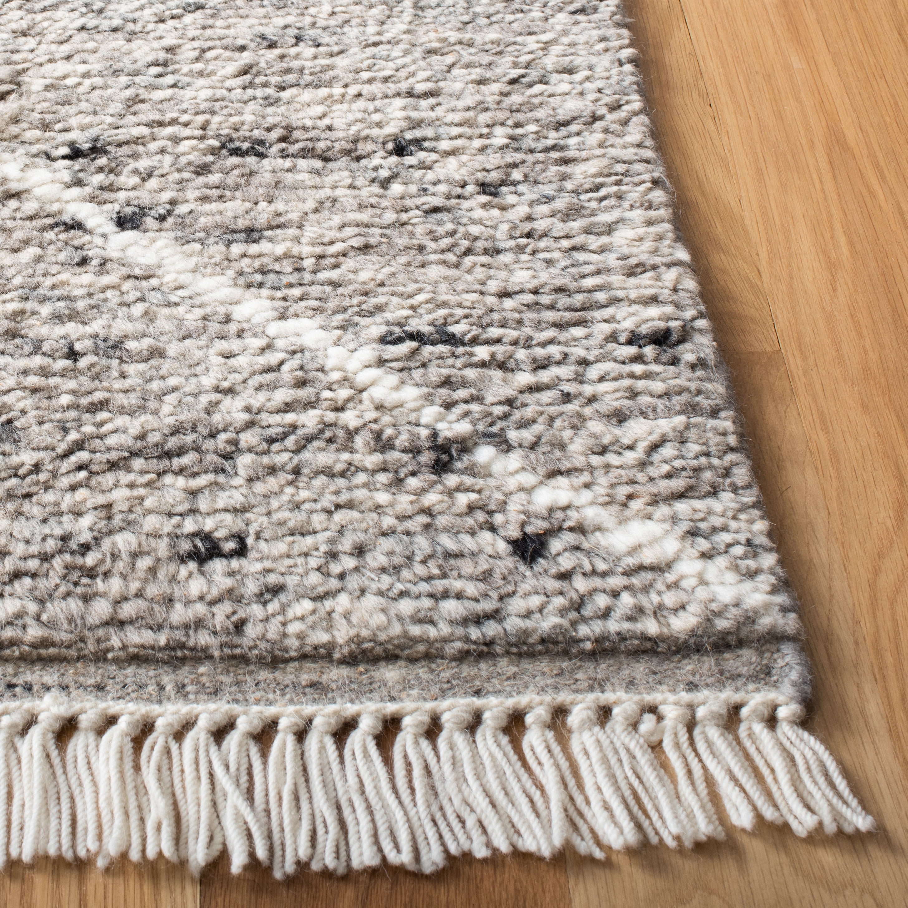 SAFAVIEH Casablanca Astrid Geometric Wool Runner Rug, Grey/Ivory, 2'3" x 8'