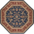 thumbnail image 3 of Sensation Transitional 5' Octagon Navy and Beige Polypropylene Indoor Area Rug, 3 of 8