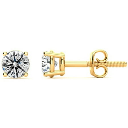 1 Carat Diamond Stud Earrings In 14 Karat Yellow Gold