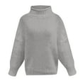 thumbnail image 4 of Lovskoo 2024 Sweaters for Women Long Sleeve Winter Casual Solid Crew Neck Sweater Tops Gray, 4 of 7