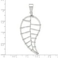 thumbnail image 2 of 925 Sterling Silver Polished Leaf Pendant Necklace 58.9x23mm Wide Pendant for Women - 1.8 Grams, 2 of 2