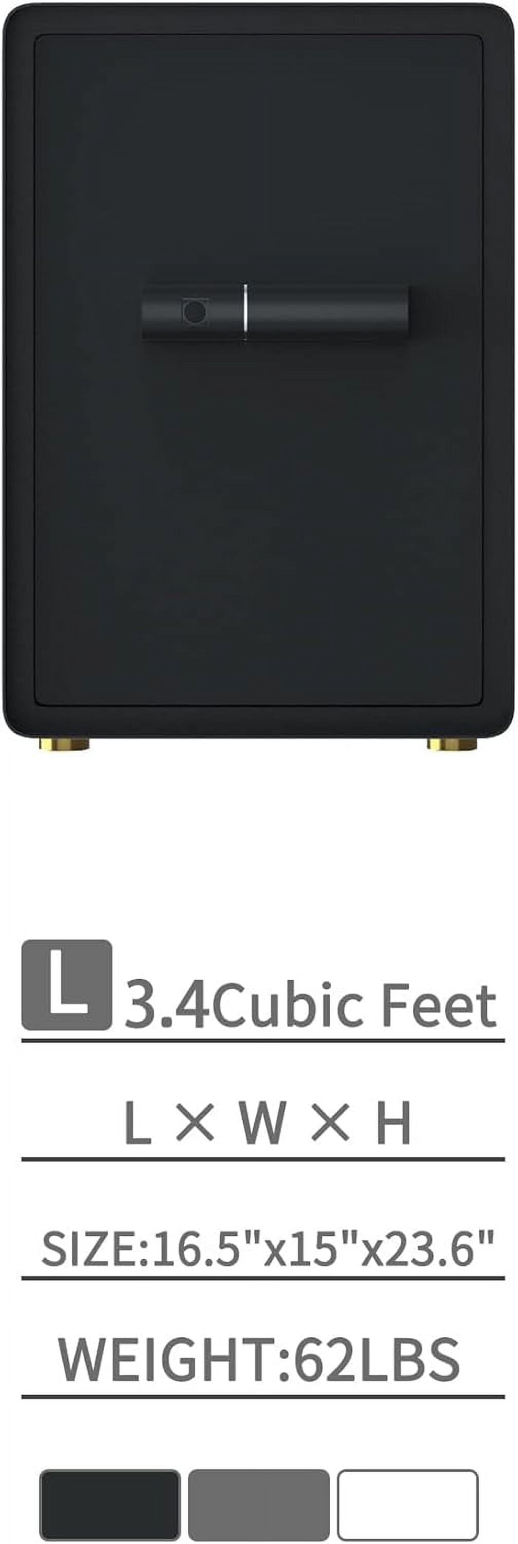 Reliancer 3.4 Cu.ft Biometric Fingerprint Safe Box with Sensor Light, for Home, Office, Black