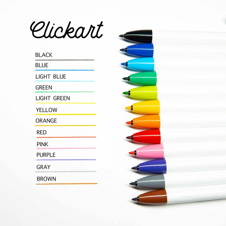 Zebra Clickart Retractable Marker Pen 0.6mm - Assorted, 6 Pack
