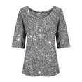 thumbnail image 6 of Endives Women's Christmas Shirt V Neck Shirt Snowflake Printed 3/4 Sleeve T Shirt, 6 of 6