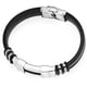 thumbnail image 4 of Pulsera ajustable de acero de titanio Punk para hombre (negro), pulsera envuelta en silicona, brazalete de acero inoxidable, 4 of 5