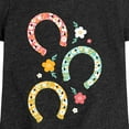 thumbnail image 3 of Instant Message - Floral Horseshoes - Toddler & Youth Girls Short Sleeve Graphic T-Shirt, 3 of 6