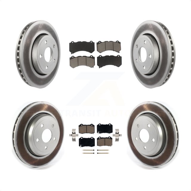 Transit Auto - Front Rear Coated Disc Brake Rotors And Ceramic Pads Kit For 2012 Jeep Grand Cherokee 6.4L With 330mm Diameter Rotor KGC-102397