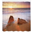 thumbnail image 3 of Ambesonne Exotic Shower Curtain, Hawaiian Sea Sky Nature, 69"Wx75"L, Cream White, 3 of 5