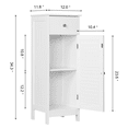 thumbnail image 4 of FullFurnique Meuble Bas de Salle de Bain avec Tiroir et Porte Simple, Blanc, 4 of 9