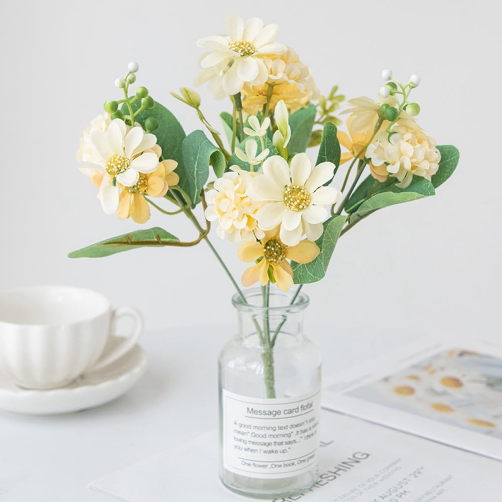 Artificial Lilac Fake Flowers Silk Plastic Plant Arrangement for Home