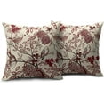 thumbnail image 3 of Vintage Floral Bird Pillow Covers 20x20 Inch Set of 2 Burgundy Flowers Leaves Decorative Throw Pillows For Couch Chinoiserie Square Pillow Cases Home Decor For Sofa Bed Porch Living Room Outdoor, 3 of 6