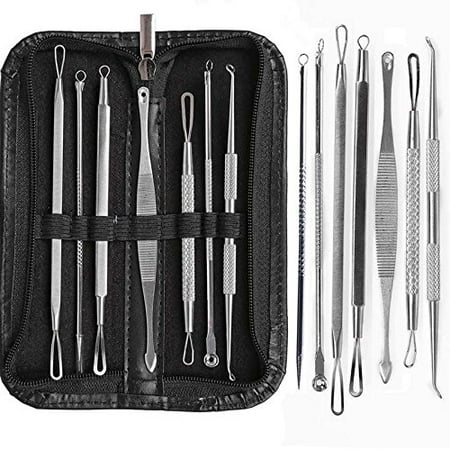 Venicare Face Care Stainless Steel Skin Remover Kit Blackhead Blemish Acne Pimple Extractor Tool Cleanser