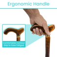 thumbnail image 3 of Bastón de madera Vive para hombres, mujeres y personas mayores. Punta de goma de un solo punto de 91 cm con mango de mimbre. Agarre ergonómico para mayor equilibrio y estabilidad. Producto ligero de a, 3 of 5