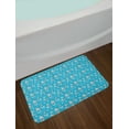 thumbnail image 2 of Ski Pattern Bath Mat, Winter Themed Doodle Pattern of Snowboarding People and Bear, Plush Bathroom Decor Mat with Non Slip Backing, 29.5" X 17.5", Sky Blue and White, by Ambesonne, 2 of 2