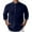 Navy, variant on Mens Polo Shirts Casual Solid Color 3/4 Sleeve Button Stand Collar Tops Comfortable Streetwear Loose T Shirts for Man Black S