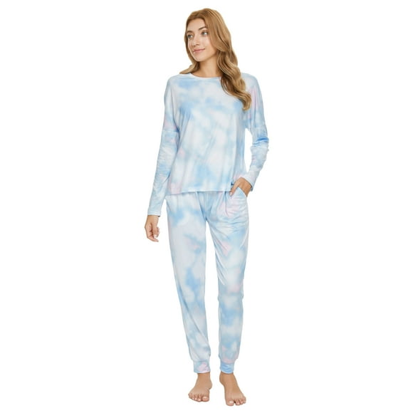 MintLimit Ladies Pyjamas Set Women Pyjamas Pjs Long Sleeve Top and Pants Sleepwear Lady Nightwear Soft Lounge Sets Pink XL