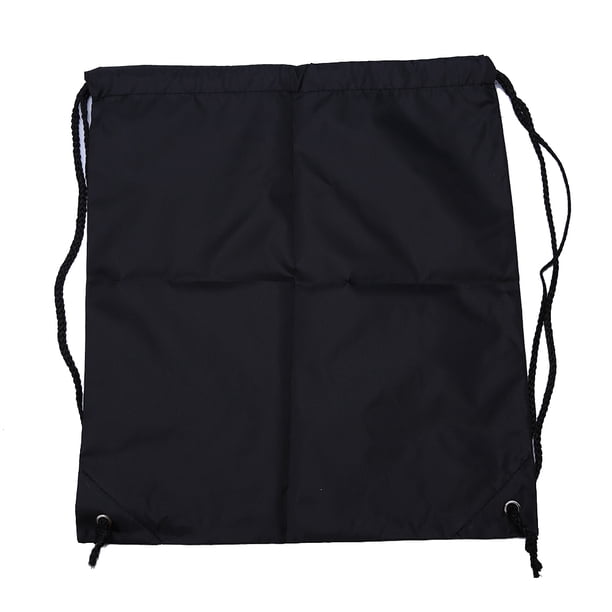 Mochila con cordón de 5 colores, bolsa plegable impermeable, almacenamiento deportivo para viajes en casa (negro)