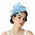 thumbnail image 2 of Ediodpoh Delicate Feather Hairband for Women Versatile Headpiece for Parties Performances and Elegant Floral Themed Events Light Blue, 2 of 3