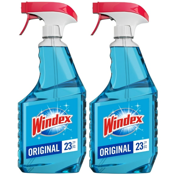 Windex Original Glass Cleaner, Streak-Free Window Cleaner Spray, 23 fl oz, 2 Count