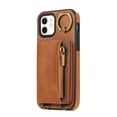 thumbnail image 4 of Allytechgroup Stylish iPhone 11 Wallet Case, Secure Phone Case for Apple iPhone 11, Multi-functional and Durable, Ring Holder Hand Wrist Stand Shockproof Case for Women Men, Brown, 4 of 7