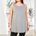 thumbnail image 4 of Timegard Tank Tops for Women Plus Size Round Neck Sleeveless Loose Fitting Blouse Summer Casual Tops with Pockets, 4 of 6
