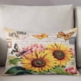 thumbnail image 3 of Vintage Sunflower Throw Pillow Cover 20 x 26 Inch Decorative Pillow Cover Spring Summer Botanical Floral Rustic Lumbar Pillowcase Seasonal Rectangle Cushion Case for Couch Sofa Bed Living Room, 3 of 7