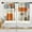 Abstract Orange, variant on Yellow Kitchen Curtains 36 Inch Length Black Grey White Window Short Tier Curtains Over Sink Set of 2, Abstract Geometric Modern Art Small Kitchen Decor 26x36 Inch